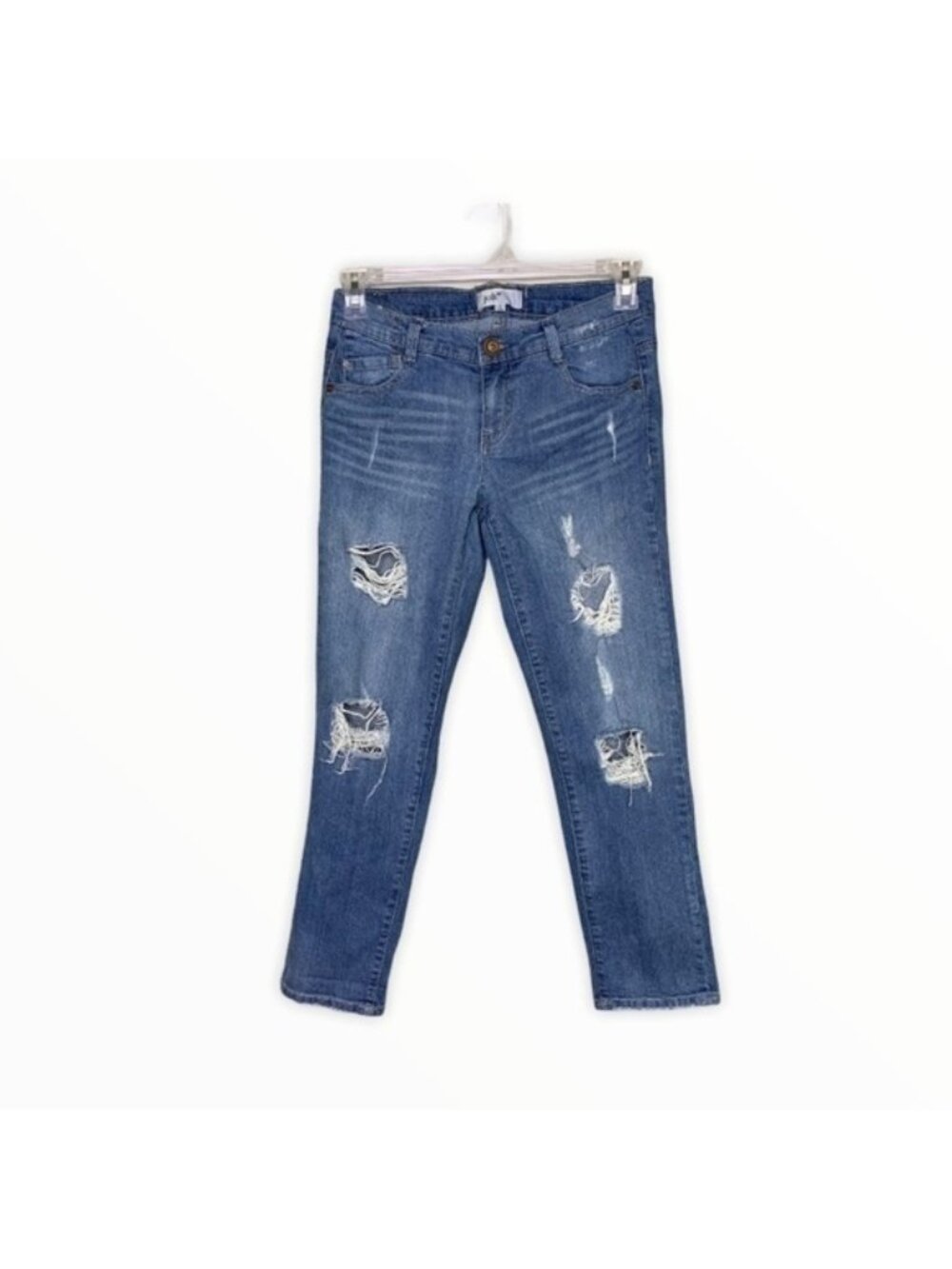 Jolt Distressed Cropped Jeans